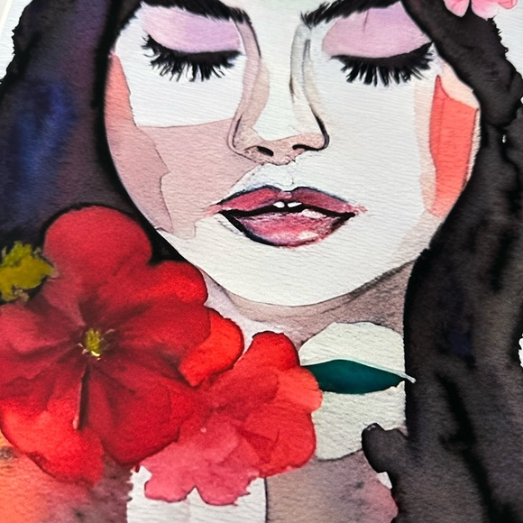 Watercolor Abstract Floral Woman Wall Art Print Poster Unframed - Picture 8 of 10